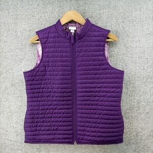 Weekends by Chico's Women's Size 1 (M) Purple Lightweight Quilted Full-Zip Vest